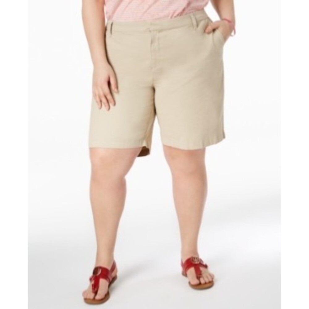TOMMY HILFIGER $59 Womens New  Beige Chino Short 14W Plus